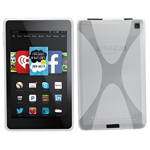 X Series Wave Hydro Gel Protective Case cover for Kindle Fire HD6 (2014 Version) - Clear Transparent (Clear white)