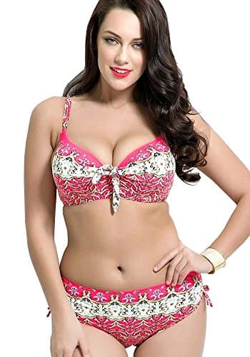 Wxian Women's Backless Two Piece Plus Size Bikini Swimwear