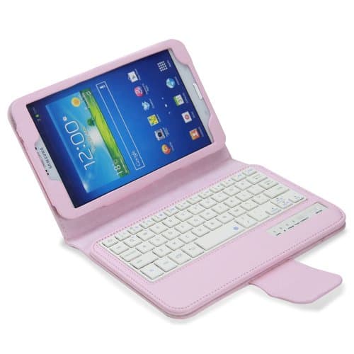 NEWSTYLE Samsung Galaxy Tab 3 8.0 Keyboard Case - Wireless Bluetooth Keyboard Cover Case for Samsung Galaxy Tab 3 8.0 Inch Android Tablet - Pink