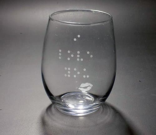 Braille I Love You Stemless Wine Glass