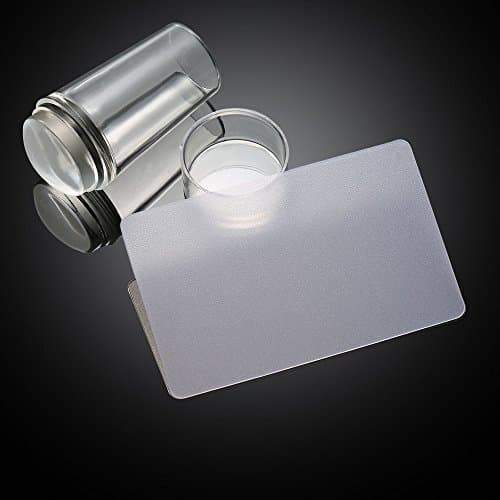 Vysart(TM) Transparent Nail Stamper Clear Stamping Scraper Set DIY Nail Polish Stamping Templates Manicure Tool Nail Art Scraper Kit 2.8cm