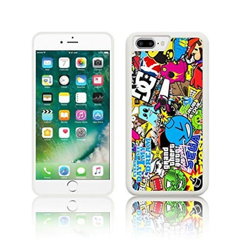 Jackster STICKER BOMB Silicone Case for all Apple IPHONE Silicone TPU (iPhone XS MAX, WHITE)