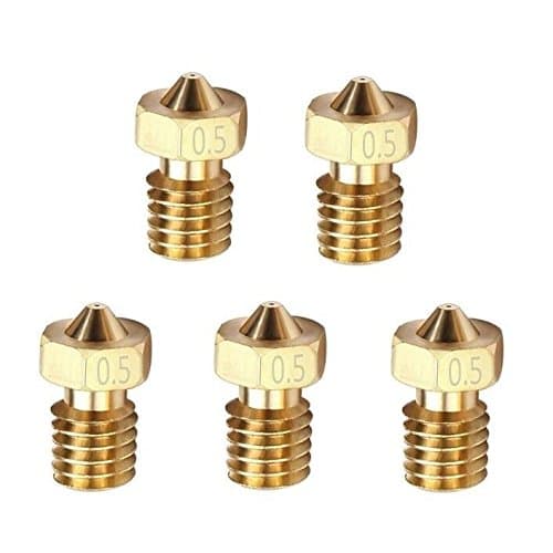 Mercurry M6 3D 0.5mm Extruder Brass Nozzle Print Head for 1.75mm J-head/E3D ABS PLA 3D Printer(5PCS)