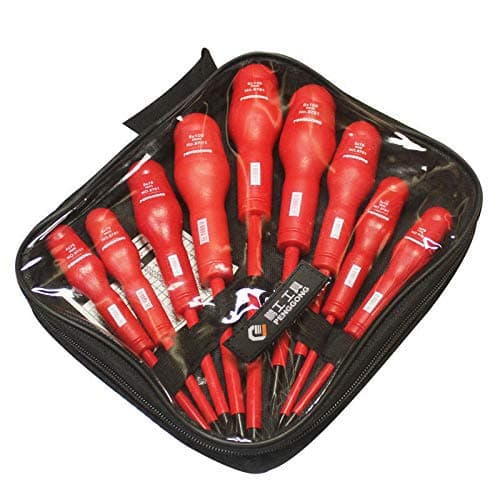 PinnacleT1 9pcs Insulated Magnetic Tip CR-V Precision Slotted Phillips Screwdriver Set,Premium Tool Kit Set-1000v