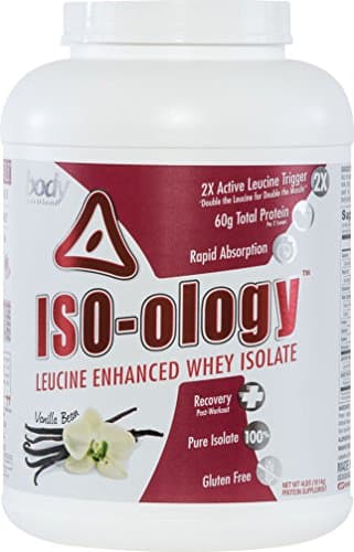 Body Nutrition ISO-Ology, Leucine-Enhanced Whey Isolate Protein Powder, Post-Workout Recovery Supplement, Isolated Grass Fed Whey, Vanilla Flavor, 4lb