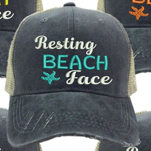 Men or Women's TruckerHat"Resting Beach Face" Custom Ball Cap