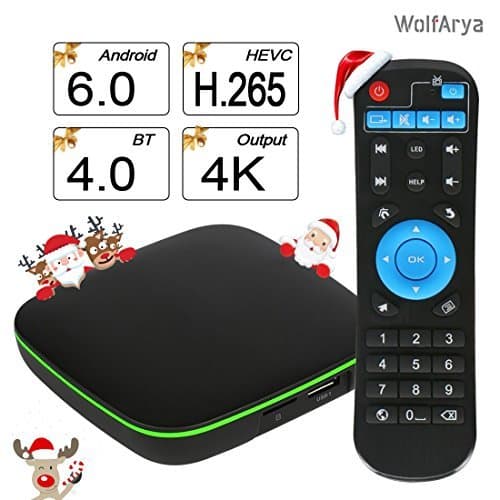 Android TV Box : Quad-Core Support VP9 HEVC Decoding 4K Full HD Output / HDMI2.0 / 3D / H.265 / Ethernet / 2.4GHz WIFI / Bluetooth Smart TV Box by WolfArya