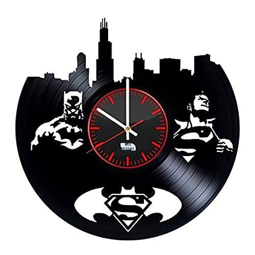 Superhero Vinyl Record Wall Clock - Get unique kids room wall decor - Gift ideas for friends. men and women - Comics Unique Modern Art