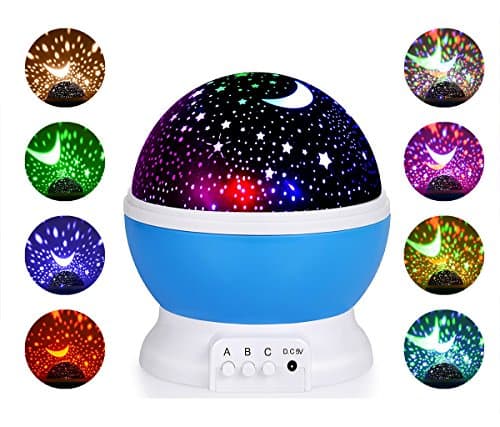 Flames Star Night Light Projector, Starry Light Rotating Moon Stars Lamp 360°USB Cable Batteries Powered, Children Bedroom-Funny gift for friends and family