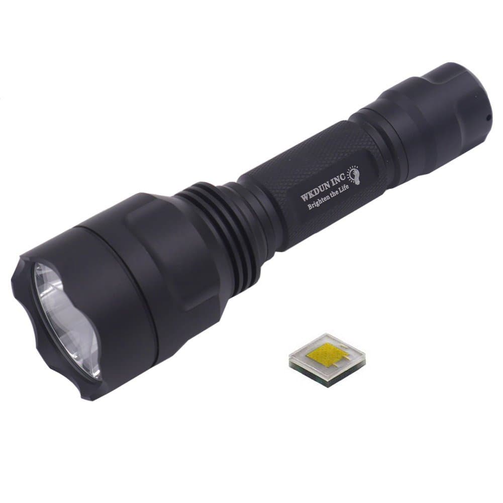 WKDUN INC C8 CREE XP-L HI V2 6500K 1 Mode 1600 Lumen 12x7135 LED Driver Circuit Board 4.2A High Power Strong Light LED Flashlight Torch power by 18650 battery(Torch only)