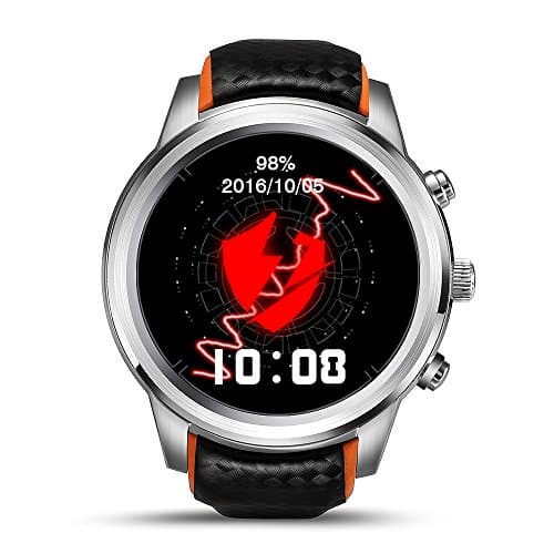 LEMFO LEM5 Smart Watch Phone Android 5.1 MTK6580 Quad Core 1GB+8GB Pedometer Heart Rate Monitor Smartwatch for Android IOS Phone(Silver)