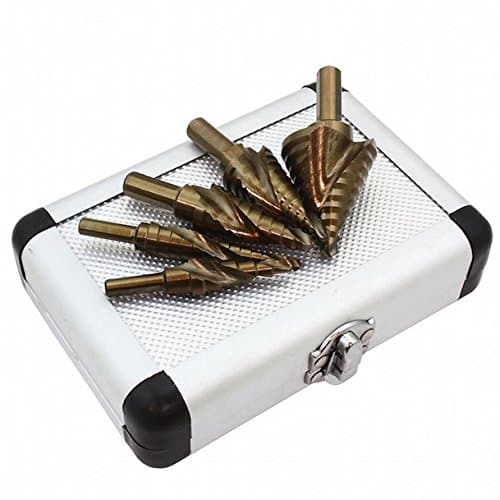 5 PCS Industrial Cobalt Steel Uni Step Drill Bits Shank Tool Set Mechanics Tool Kit Spiral Flute Split Point Hole Cutter Cuts Quick Precise Holes