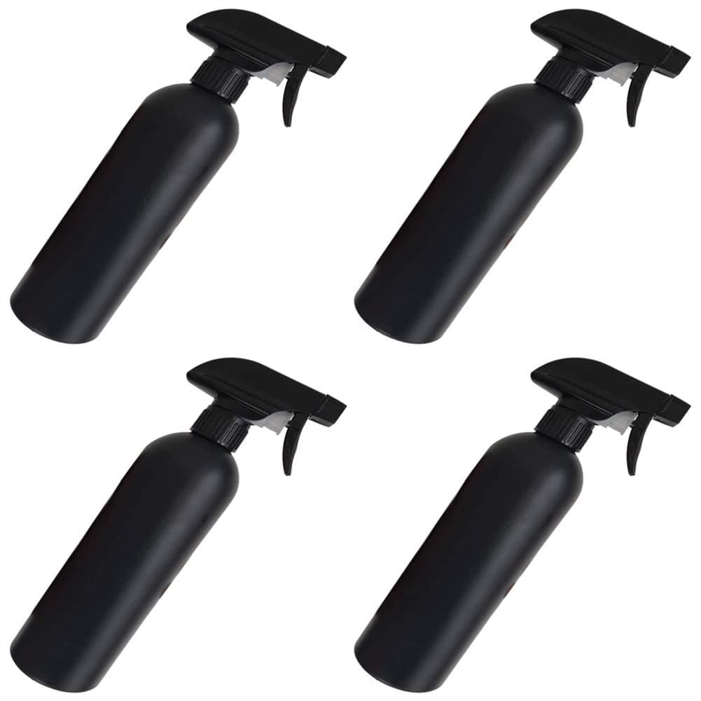 Aovie 4 Pcs 500ml Plastic Black Spray Bottle for Cleaning Solutions Spray Squirt Bottle Empty Fine Mist Spray Bottles, Material HDPE (# 2)