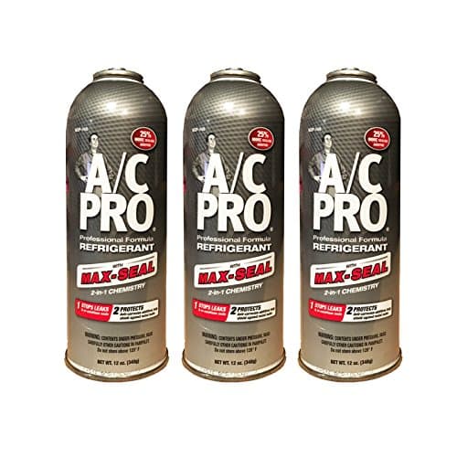 A/C PRO (ACP-105) PRO Professional Formula R-134a Ultra Synthetic Air Conditioning Refrigerant with Advanced Leak Sealer - 12 oz. - 3 cans