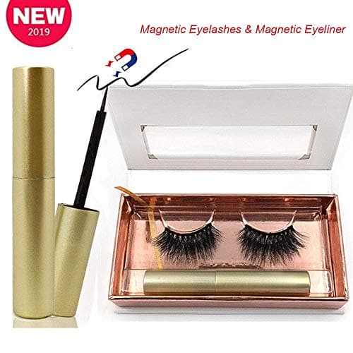 Long Magnetic False Eyelashes | False Eyelashes No Glue Magnetic Lashes Fluffy and Universal for All Eyes |3D Eyelashes Extensions 0.2mm Ultra Thin Magnet Natural Look (New gold)