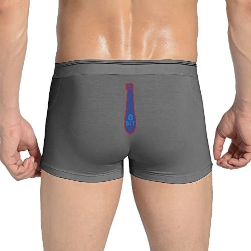 Tianshui Funny Easy Drying Close-Fitting Tie 8 Bit Knickers Gamer Boxers Underwear,Noobs Boxers Underwear,Life Boxers Underwear,Programming Boxers Underwear,Gaming Boxers Underwear Ash XXL For Men