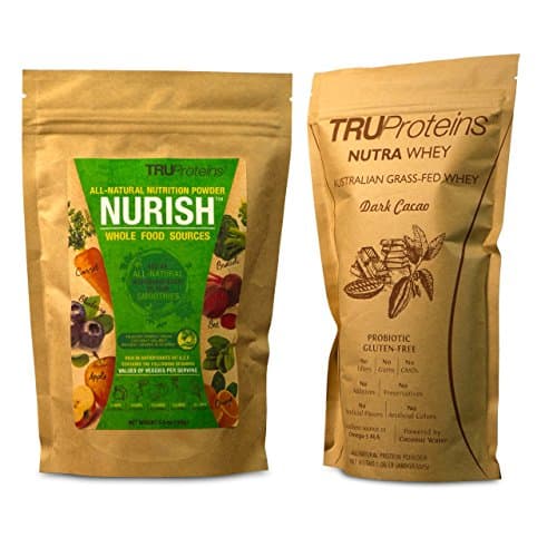 TRUProteins Meal Replacement Bundle. Consists of 2 Items, Dark Cacao NutraWhey Protein Powder(15 Serving) & Nurish Nutritional Boost for smoothies(12 Servings)