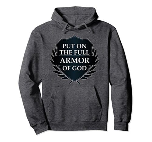 Unisex Christian Religious Pullover Hoodie Put On The Full Armor 2XL Dark Heather