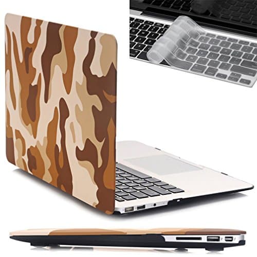 Macbook Air 13 inch Case,Plastic Hard Case & Keyboard Cover for Apple Macbook Air 13 inch (Models: A1369 and A1466),Desert Camouflage