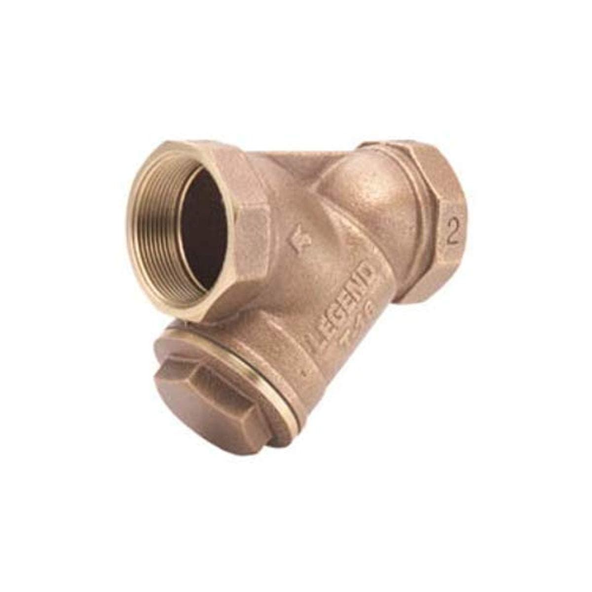 Legend Valve 105-703 Compact Brass Y-Strainer, 2"x2.8"x0.9", Brass