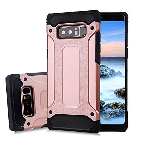 Note 8 case, Sophili Armor Series Impact Hybrid Dual Layer Protective Heavy Duty Rugged Cover Case for Samsung Galaxy Note 8(2017) with Drop Resistant Shockproof Bumpers - Rosegold