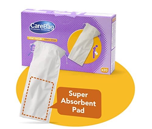 Carebag Men's Urinal with Super Absorbent Pad, 20 Count