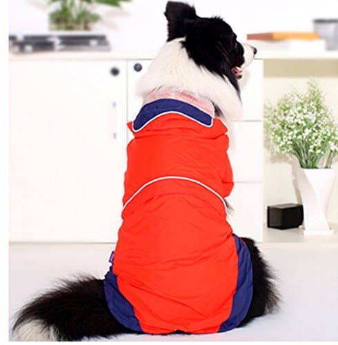 Red Pet 2-legged Poncho Rain Slicker Raincoat for Large Dogs (10#)