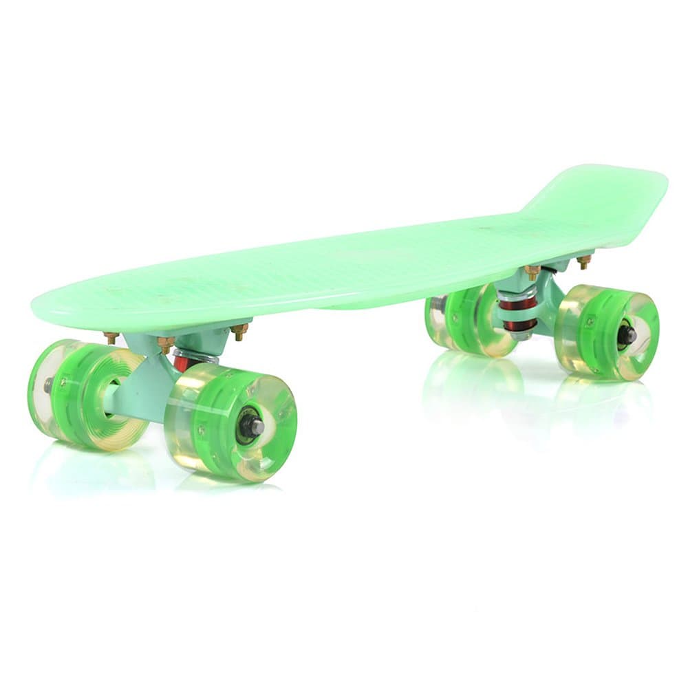 Actitop MS305-1 22 Inch Complete Skateboard Plastic Cruiser Glow Banana Skate Board With Light-up Wheels