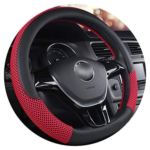 D Shape Steering-Wheel Black Auto Car Steering Wheel Cover Leather 38Cm Wheel Cover Interior Accessories