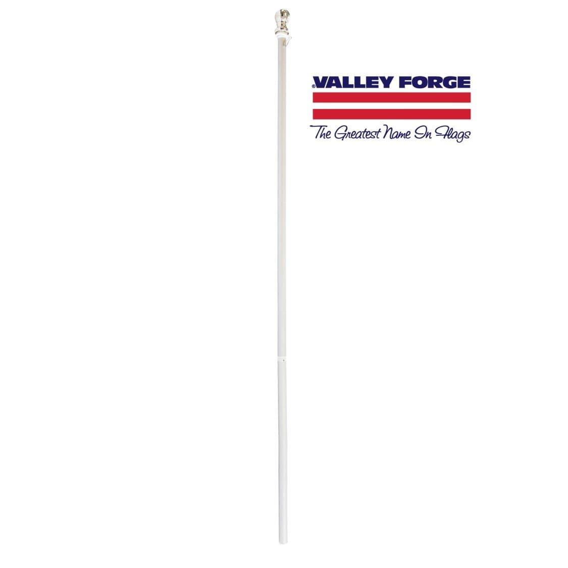 Valley Forge Flag 2-Piece 5' ft Brushed Aluminum Flagpole with Mounting Hardware and Spinning Technology - Sturdy and Durable - Built to Withstand The Outdoors and Harsh Weather