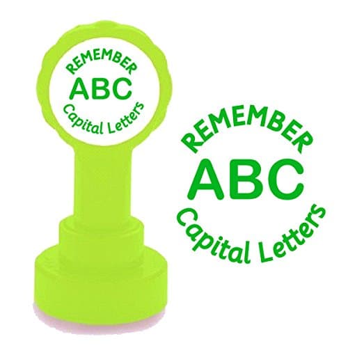 Remember Capital Letters Self-Inking Teacher Stamp - Green ink - 22mm, Self inking. *