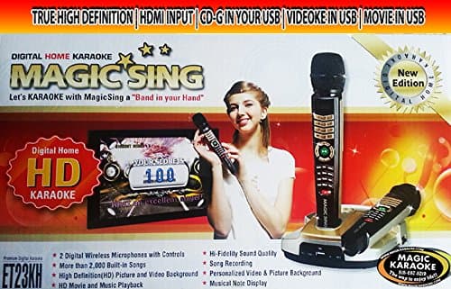 Spanish Version Magic Sing Et23kh Built-in Incorporado 1,573 Spanish + 427 English POP Songs + 2 Wireless Mic