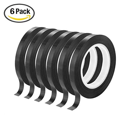 6 Pcs Black Whiteboard Gridding Graphic Tape Art Grid Marking Tapes, 6mm Width