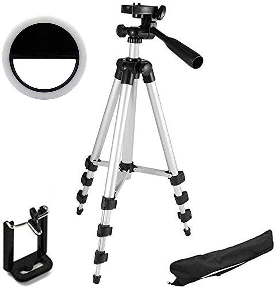 RAKSIG Universal Tripod for Digital Camera & All Mobile Phones with Holder & Selfie Ring Light 36 LED Flash for Mobile, Laptop, Camera Photography, Video