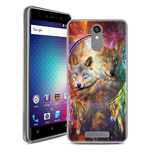 BLU VIVO 5R Refresh 4G LTE Case, SuperbBeast Ultra Thin Slim Crystal Clear Soft Silicone TPU Rubber Protective Cover Case Skin for BLU VIVO 5R (V0090UU) Smartphone (Dream Catcher Wolf)
