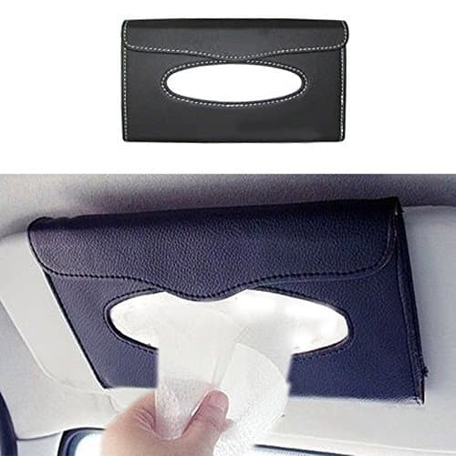 Vocado Black Car Sun Visor Tissue Paper Box Case Auto Interior Decoration Accessories Holder