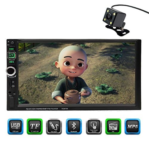 CARED 7inch Car MP5 player,Touch screen,Universal double din,Car stereo receiver,Digital LCD Monitor,Rear View Camera,Bluetooth/MP3/USB/SD,wireless Remote