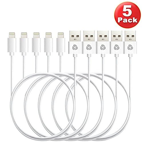 Antopos iPhone Charger 3 Feet Lightning Cable Sync and Charging Cord for iPhone iPad and iPod (5 Pack)