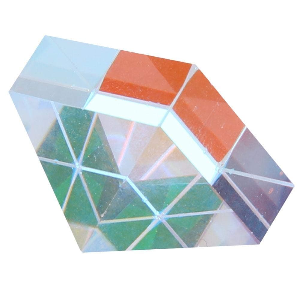 Optical Crystal Glass Prism, Colored Dispersion Prism Pyramid Triangular Prism K9 Optical Glass Lens for Teaching Light Spectrum Physics and Photo Photography Prism Art Decor(1)
