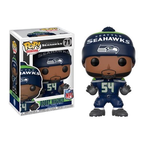 NFL Bobby Wagner Seahawks Home Wave 4 Pop! Vinyl Figure and (Bundled with Pop BOX PROTECTOR CASE)