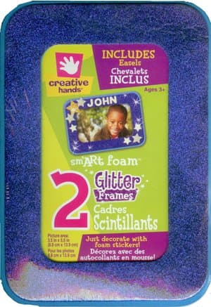 Glitters Foam Frames Picture Area: 3.5-inch-by-5.5-inch Rectangle 2-pack, Blue and Green