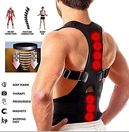 Clomana™ Magnetic Posture Corrector Shoulder Therapy Belt for Lower and Upper Back Pain Relief For Men & Women Back Brace Back Support Belt - Free Size Unisex