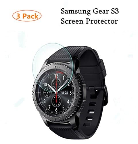 Samsung Gear S3 Screen Protector Anti-Scratch Anti-Fingerprint Bubble Free Ultra-clear Tempered Glass Screen Protector 0.3mm 9H Hardness For Samsung Gear S3(3-Pack)