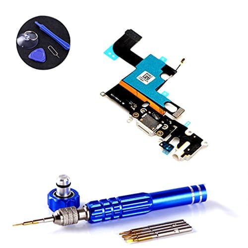 PPdigi Dock Connector for iPhone 6 USB Charging Port Audio Jack Microphone with Tool Set (for iPhone 6, Gold/Silver)