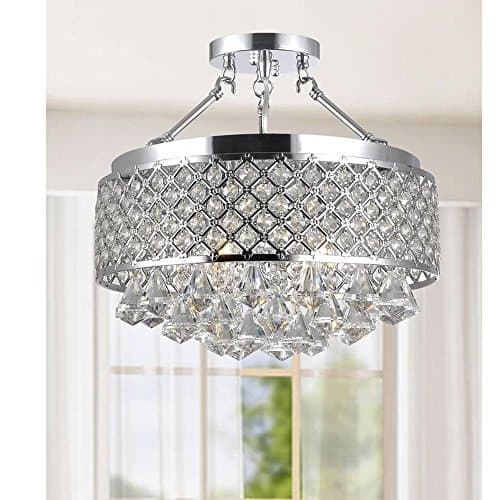 Crystal Chandelier - Candice 4 Light Semi Flush Mount