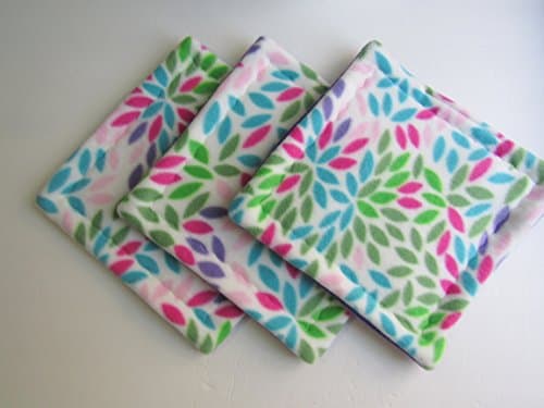 Fleece Cage Liner, Absorbent Liner, Tidy Mat Size, 9 x 9 inches | Set of 3 | Colorful Mums