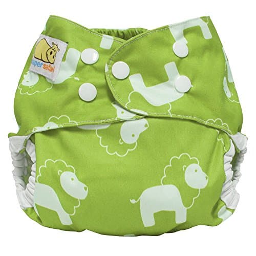 Diaper Safari Cover -Snap Green Lion