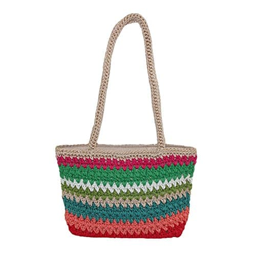 Dynamic Asia Women's Striped Crochet Handbag, Multi