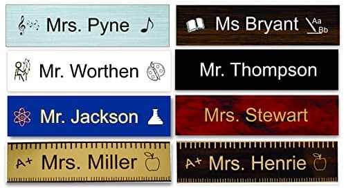 Teacher Name Plate- Choose Style and Color - Customize/Personalize (Elementary Teacher, Gold)