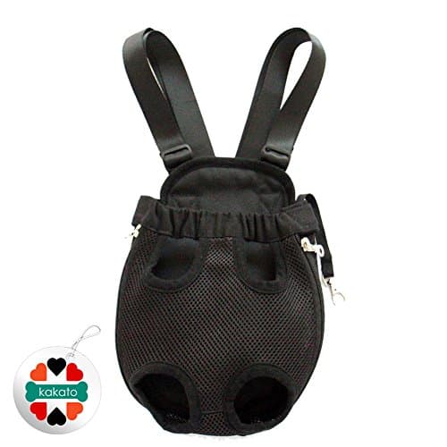 Outward Black Strip Backpack Front Net Bag Pet Dog Carrier-XLarge Size